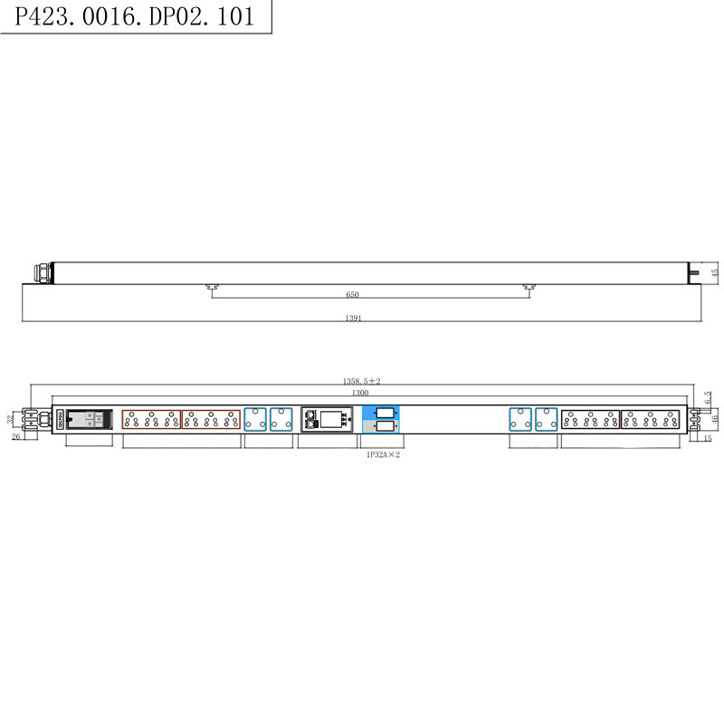 جنوب أفريقيا مآخذ 16 منفذ 1.5U قطاع دارة مغناطيسي سائل عمودي TCP / IP رف ذكي PDU