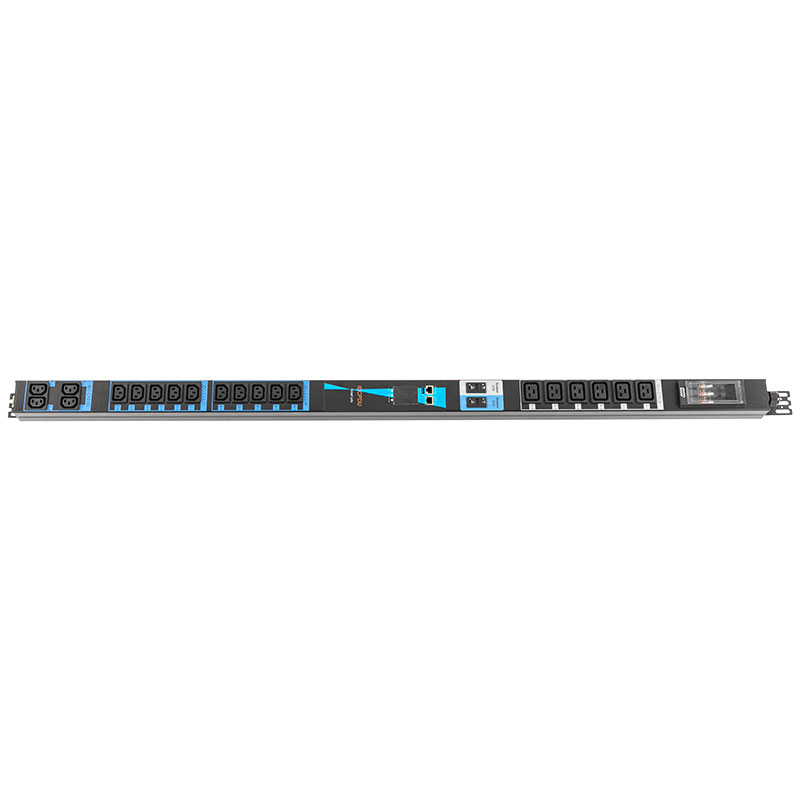 20-Outlet C13 C19 مستشعر TCP/IP عمودي صديق للبيئة Smart Rack Pdu