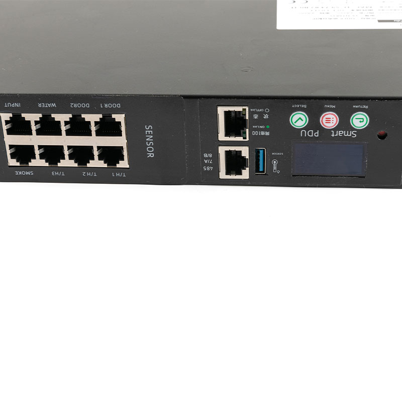 10-Outlet C20 عمودي TCP / IP مستشعر Eco Smart Rack Pdu 1U