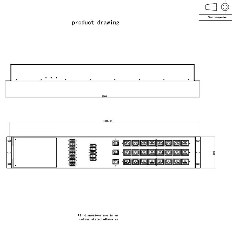 3 مراحل 27 مخرج C13 C19 قاطع عمودي Pdu