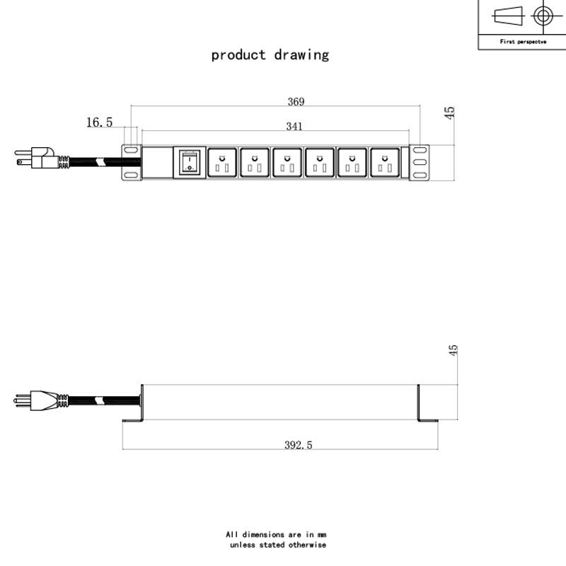 6 طرق أمريكية لرف التبديل الأفقي Pdu 1U